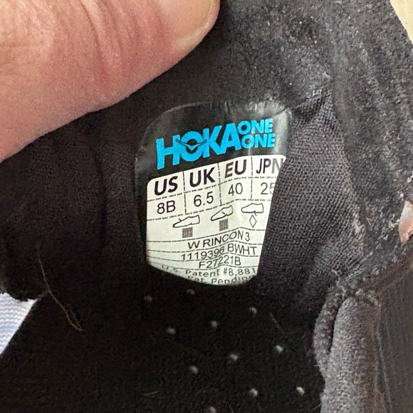 Hoka One One Womens Rincon 3 Black White Running Shoes Sneakers Size 8 - Picture 7 of 9